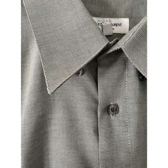 Yves Saint Laurent Men's Dress Shirt Green Button Down Cotton Blend 17 (32-33) - Picture 7 of 12